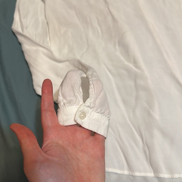 H&M sheer white peasant blouse - Picture 2 of 6